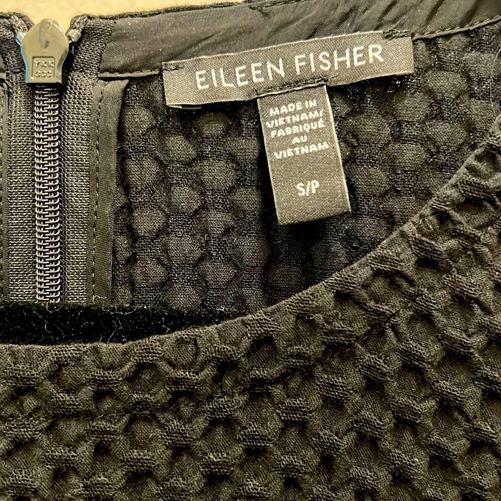 Eileen Fisher Black Waffle Dress